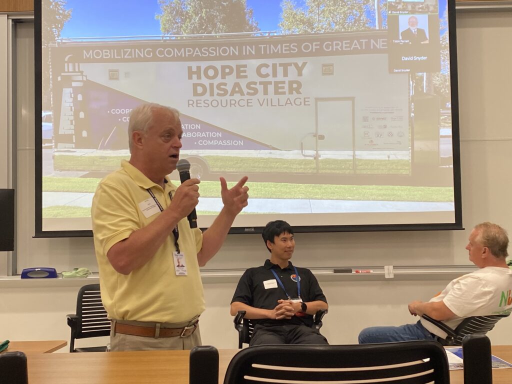 Kevin Cox presenting the Disaster Resource Village